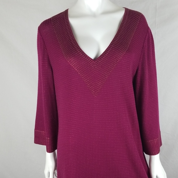 St.John V-Neck Embellished Beaded Dress Orig.$1495 - Picture 2 of 8